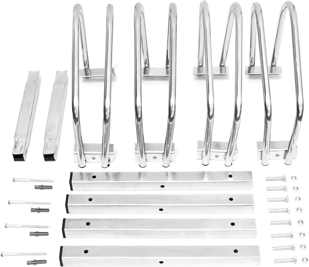 Relaxdays 4 x 4er Fahrradständer im Set, Mehrfachständer für je 4 Fahrräder, zur Boden- und Wandmont