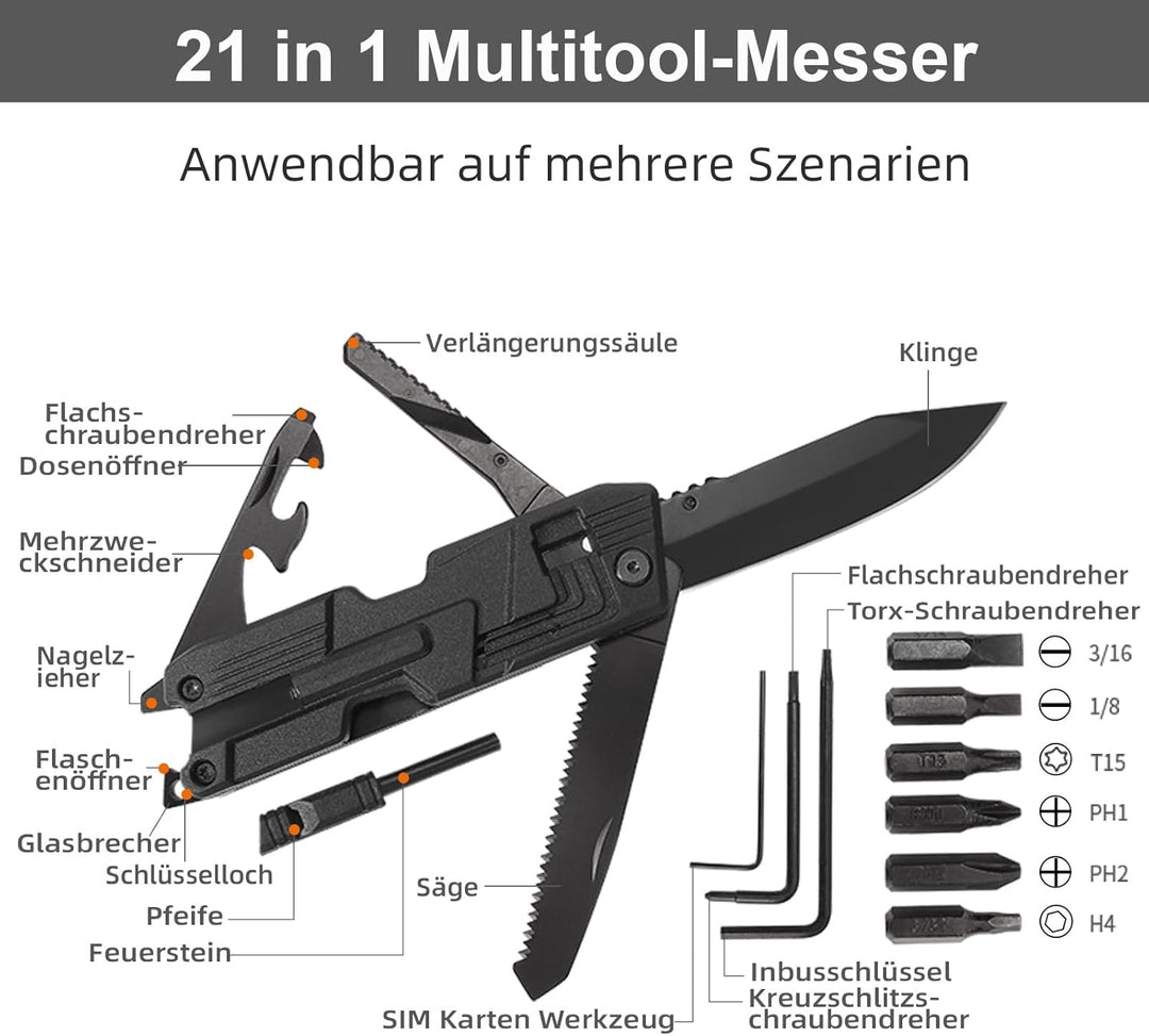 Geschenke Valentinstag für Männer Multitool Taschenmesser für Männer 21 in 1, Jahrestag Geburtstagsg