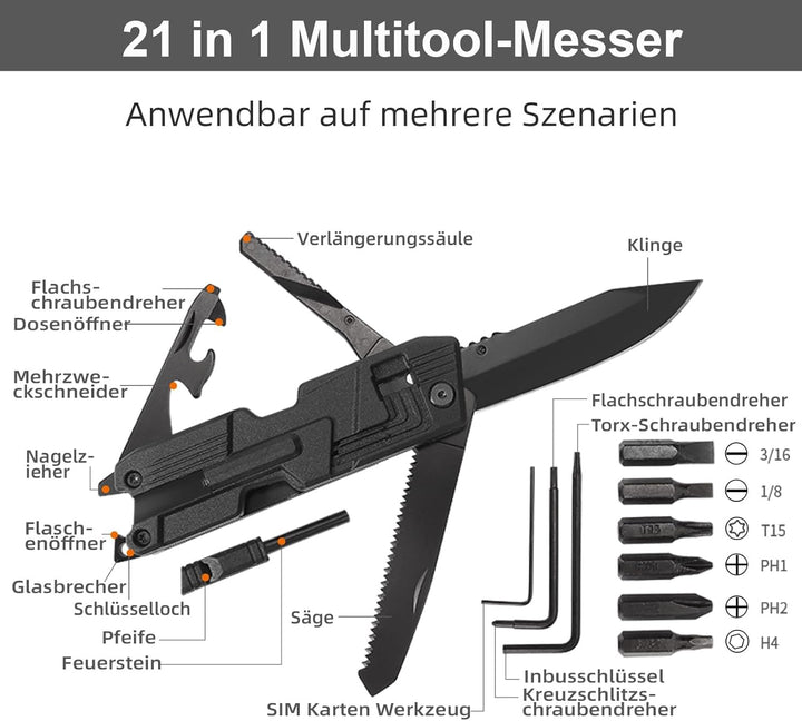 Geschenke Valentinstag für Männer Multitool Taschenmesser für Männer 21 in 1, Jahrestag Geburtstagsg