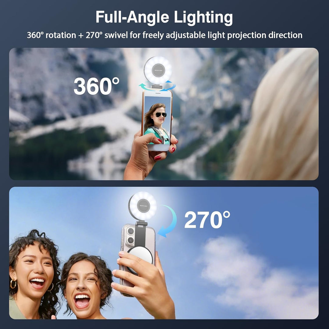 Magnetisches Selfie Licht 3 Modu Mini LED Handy 3-in-1 Magnetische Selfie Licht Kompatibel, Farbtemp