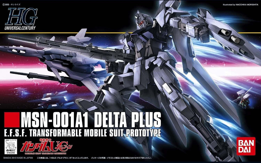 Bandai Hobby BAN164265 Delta Plus 1/144 Hguc Modellbausatz Gundam Plastikmodellbausatz, farblos, Sma
