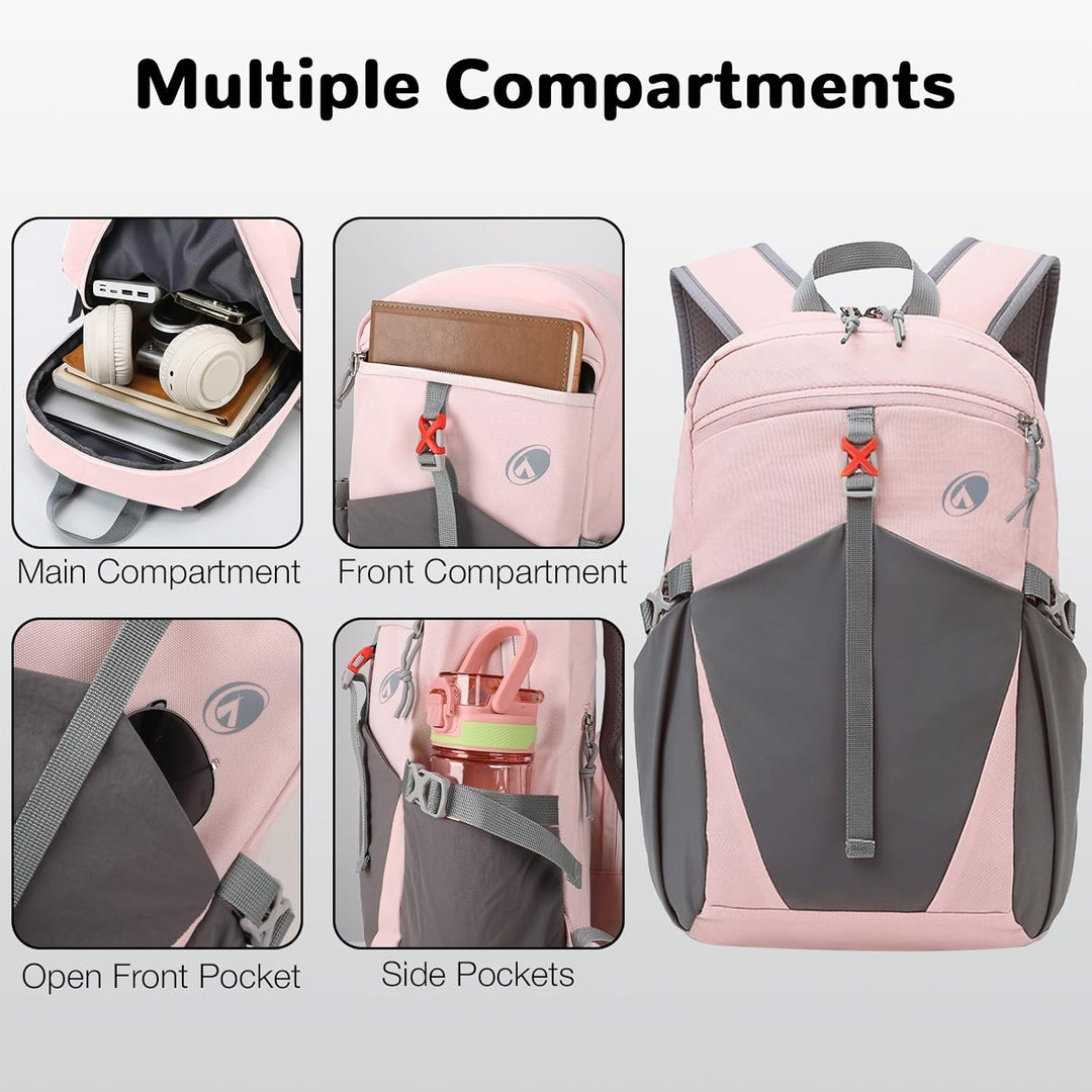 12L Wanderrucksack Klein Leichter, Kleiner Rucksack Lässig Herren Damen, Mini Daypacks für Wandern R