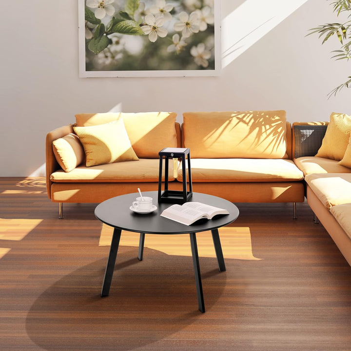 Beistelltisch Metall, Garten Beistelltisch Rund, Sofatisch Kaffeetisch & Couchtish mit Verstellbarer