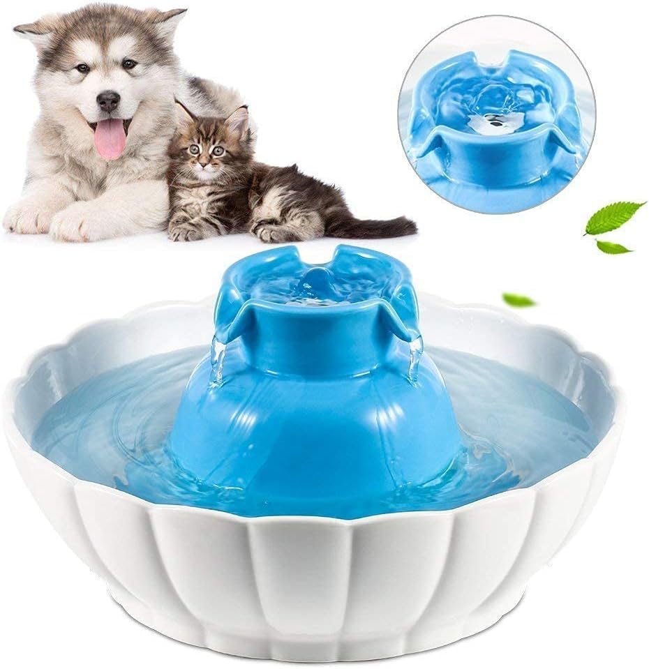 Yosoo 4 Aktivkohlefilter und 1 Schaumfilter für Wasserspender für Haustiere, BPA frei
