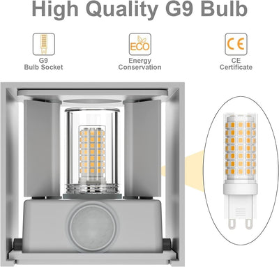 Klighten 2 Stück LED Wandleuchte mit Bewegungsmelder Innen/Aussen 3000K Aussenwandleuchte mit Bewegu