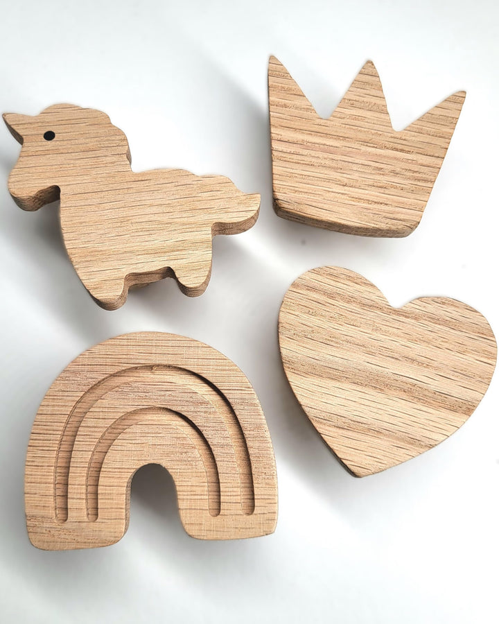 PLT Wandhaken für Kinder aus Holz, Kinder, Kinderzimmer, Regenbogen, Krone, Herz, Einhorn, Deko, Eic