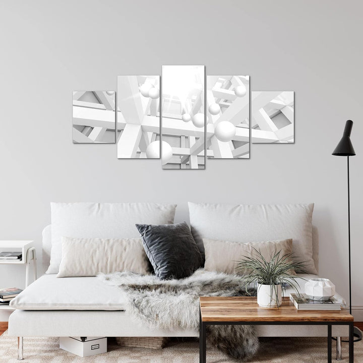 Runa Art Wandbilder Abstrakt Kugel 5 Teilig Bild auf Vlies Leinwand Deko Wohnzimmer Schlafzimmer 3D