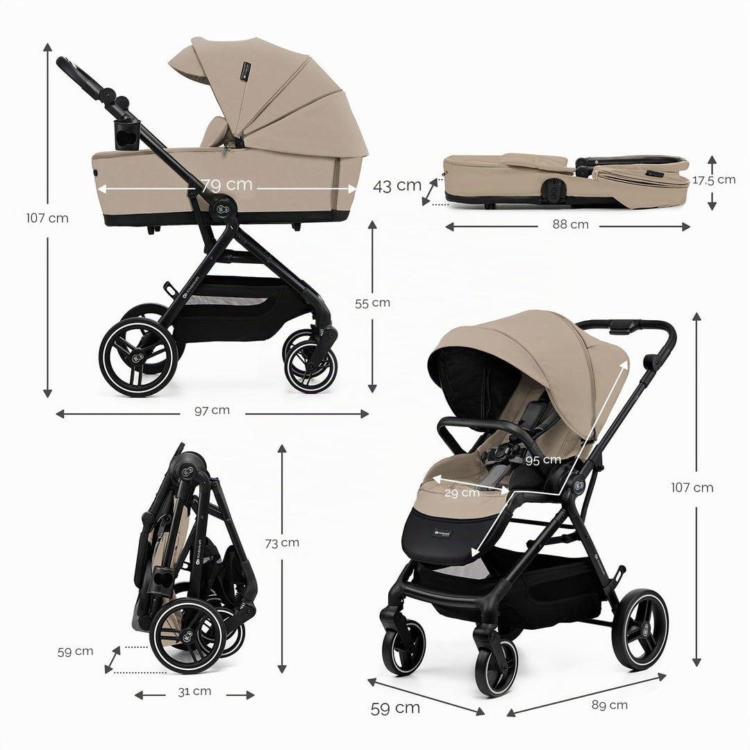 Kinderkraft YOXI 2-in-1 Kinderwagen, buggy von Geburt bis 22 kg, Einfach Zusammenklappe, grosses Ver