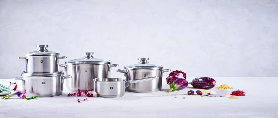ZWILLING Focus Kochtopf-Set, 5-teilig, 4 Deckel, Induktionsgeeignet, Edelstahl