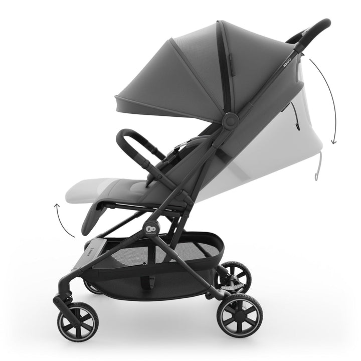 Kinderkraft NEBO Kabinenbuggy ultraleicht, Einhand-Faltmechanismus, Handgepäckmass 51×43×21 cm, steh
