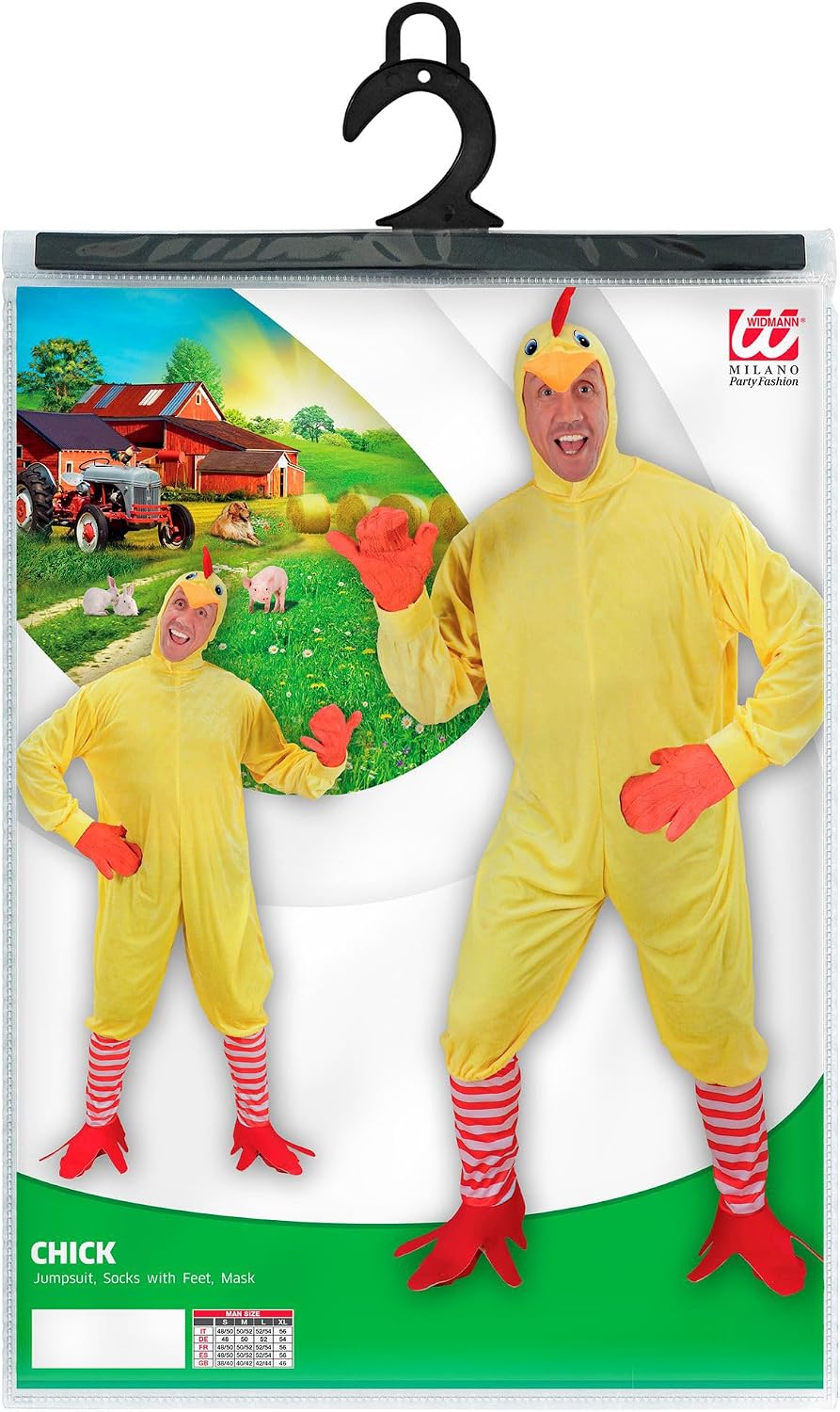 "CHICKEN" (jumpsuit, socks with feet, mask) - (M), M