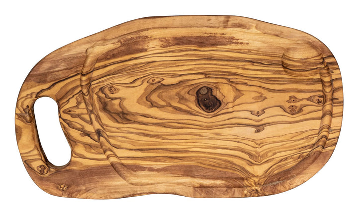 Schneidbrett ca. 36x20cm Olivenholz Steakbrett Braun Natur Saftrille Holzbrett Holzdeko Brettchen Sc