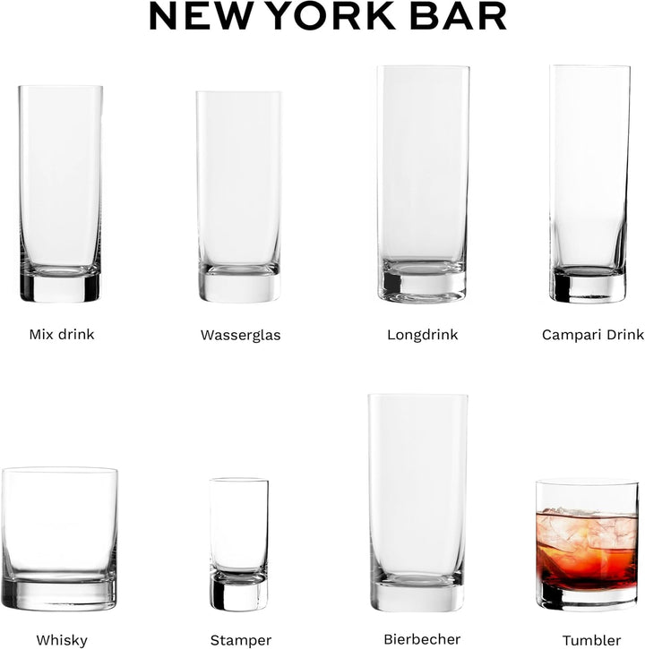 Stölzle Lausitz New York Bar Whiskygläser 6er-Set I 190ml Whisky Tumbler in zeitlosem Design I Spülm