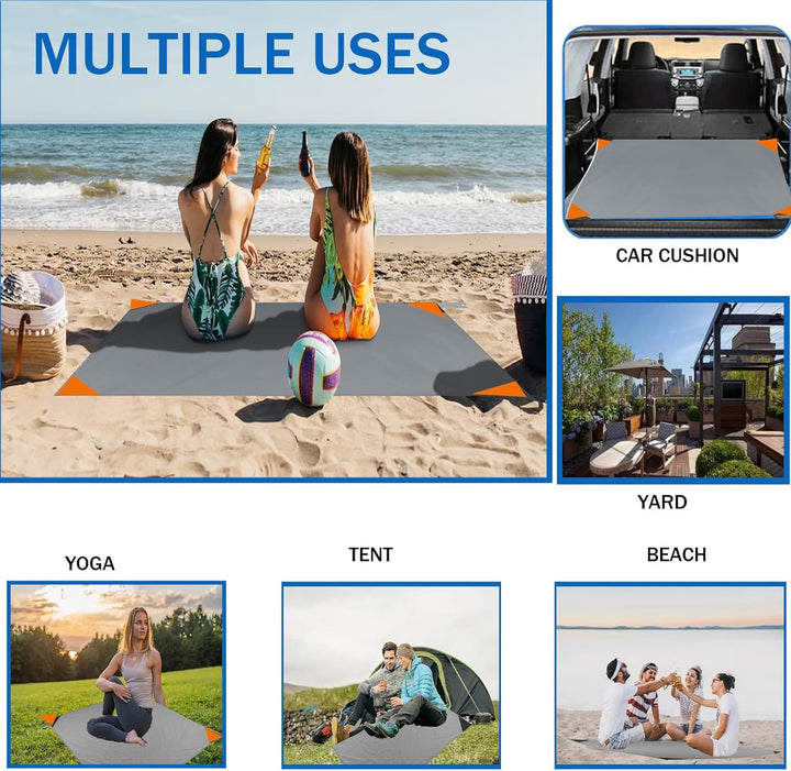 Mini Picknickdecke 140x200cm,Ultraleicht Tragbare Stranddecke,4 Befestigung Ecken,Sandabweisende Cam