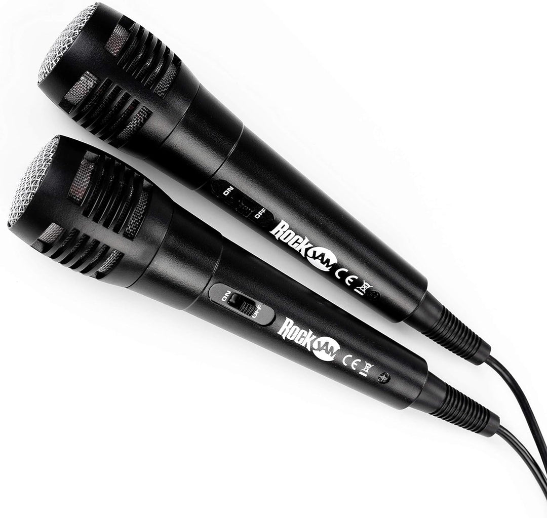 RockJam Ring Bluetooth Karaoke Machine with Two Mics Black Ring Light & Disco Light, Black Ring Ligh