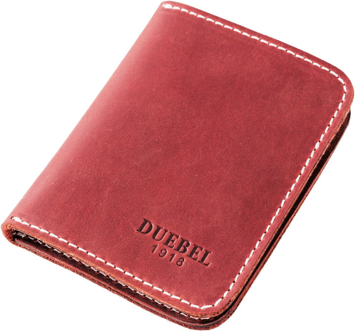 DUEBEL Herren Vollkorn Leder Bifold Reise Brieftaschen/Halter/Case/Protector, Rot