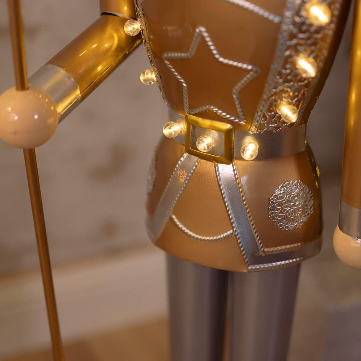 Marco Paul Riesen-Nussknacker, 119 cm, Weihnachts-Metall beleuchtet traditionelle Festliche Figur mi