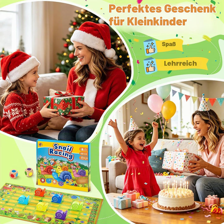 Kleine Schnecke Spiel, Klassiker Brettspiel &amp; Familienspiel ab 3-6 Jahren, Schneckenrennen Spiele fü