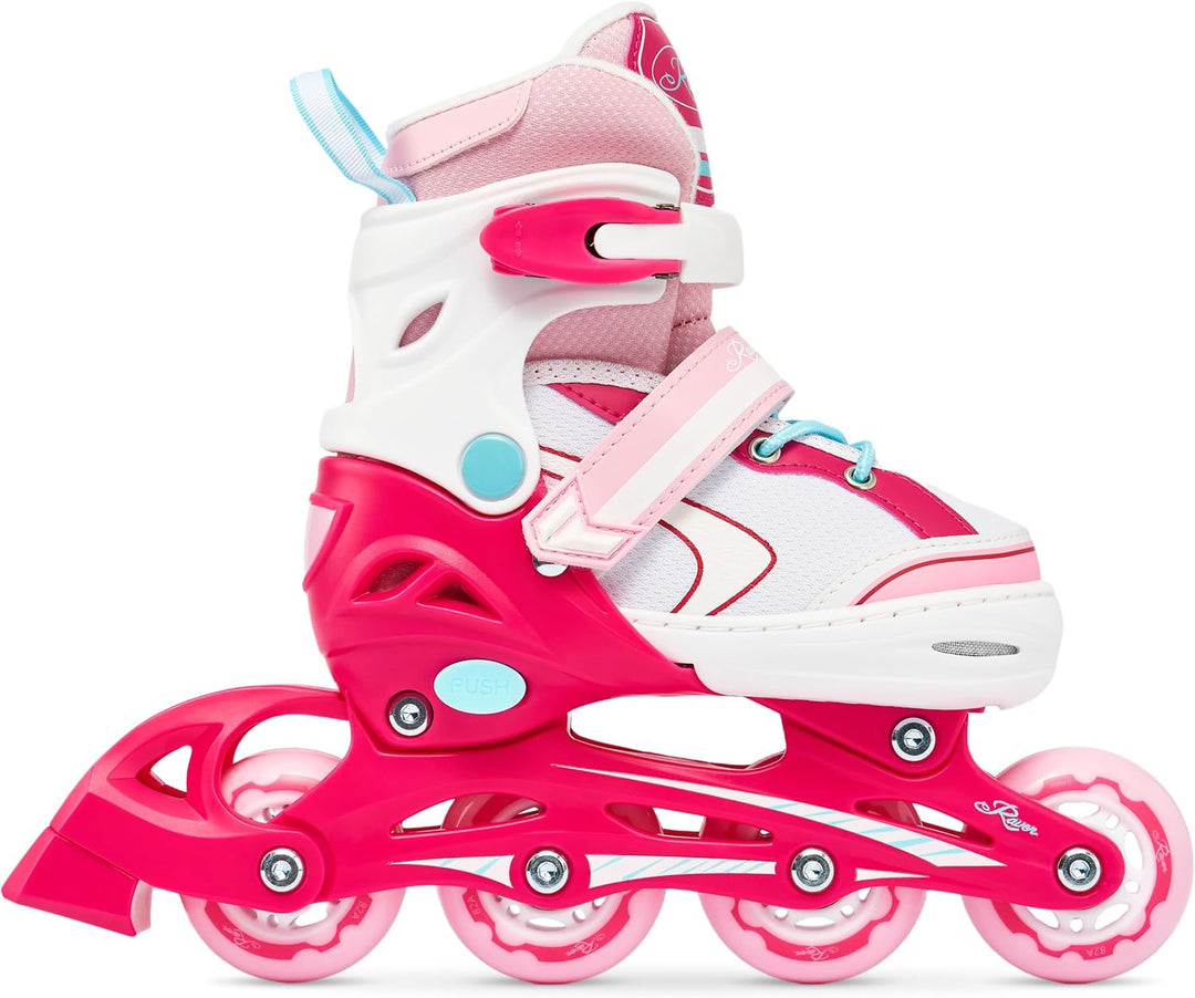 Kinder Inline Skates Inliner Raven Lia verstellbar mit LED Leuchtrad 30-33 (18-20,5cm) Raven Lia Pin
