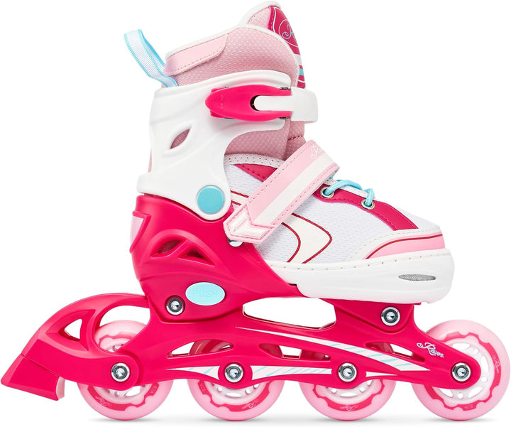 Kinder Inline Skates Inliner Raven Lia verstellbar mit LED Leuchtrad 30-33 (18-20,5cm) Raven Lia Pin