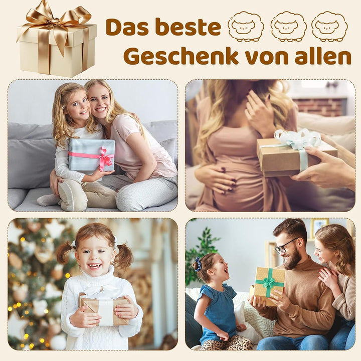 Schaf Mobile Baby Hölz Babybett Süsses Lämmchen Mobile Baby Windspiel mit Filzbällen Wolke und Stern