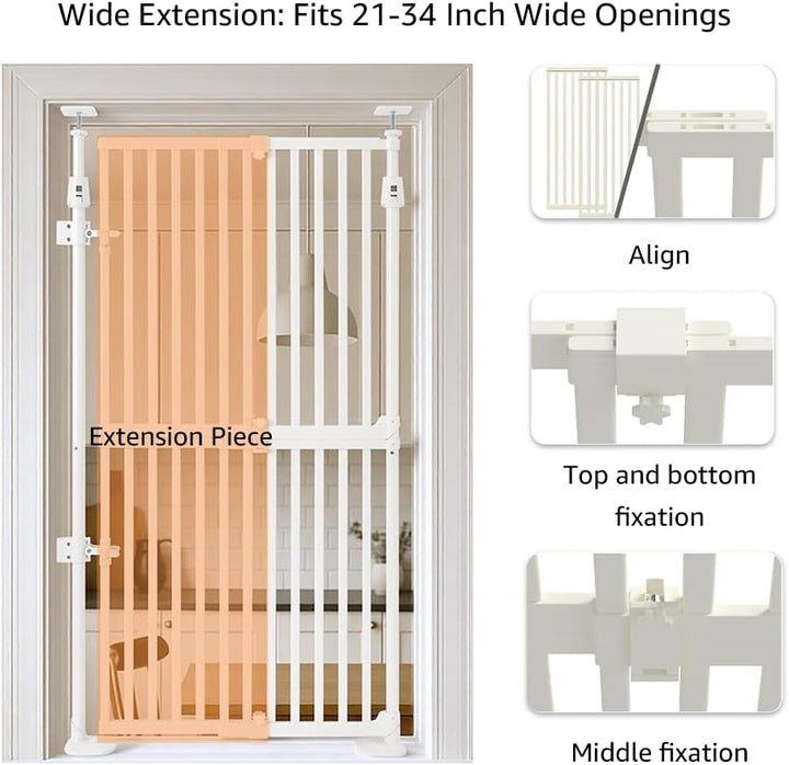 uunipaws Fensterschutzgitter 145 cm extra hoch, ohne Bohren, automatisch schliessend, für Katzen & H