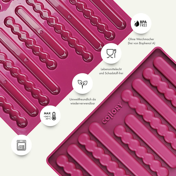 Collory® Silikon Backmatte Hundekekse Sticks (16 cm), Knabberstangen, Kaustangen als Hundesnack, Rie