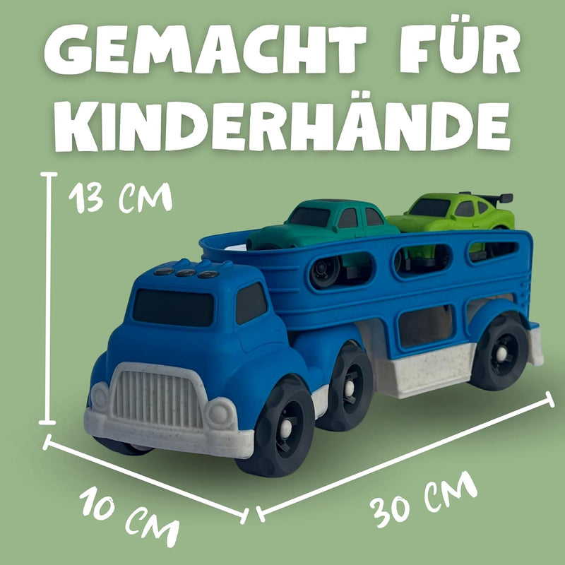 BIOPLAY® Spielzeug XXL Autotransporter aus nachhaltigem Bio-Kunststoff | für Jungen und Mädchen | Ki