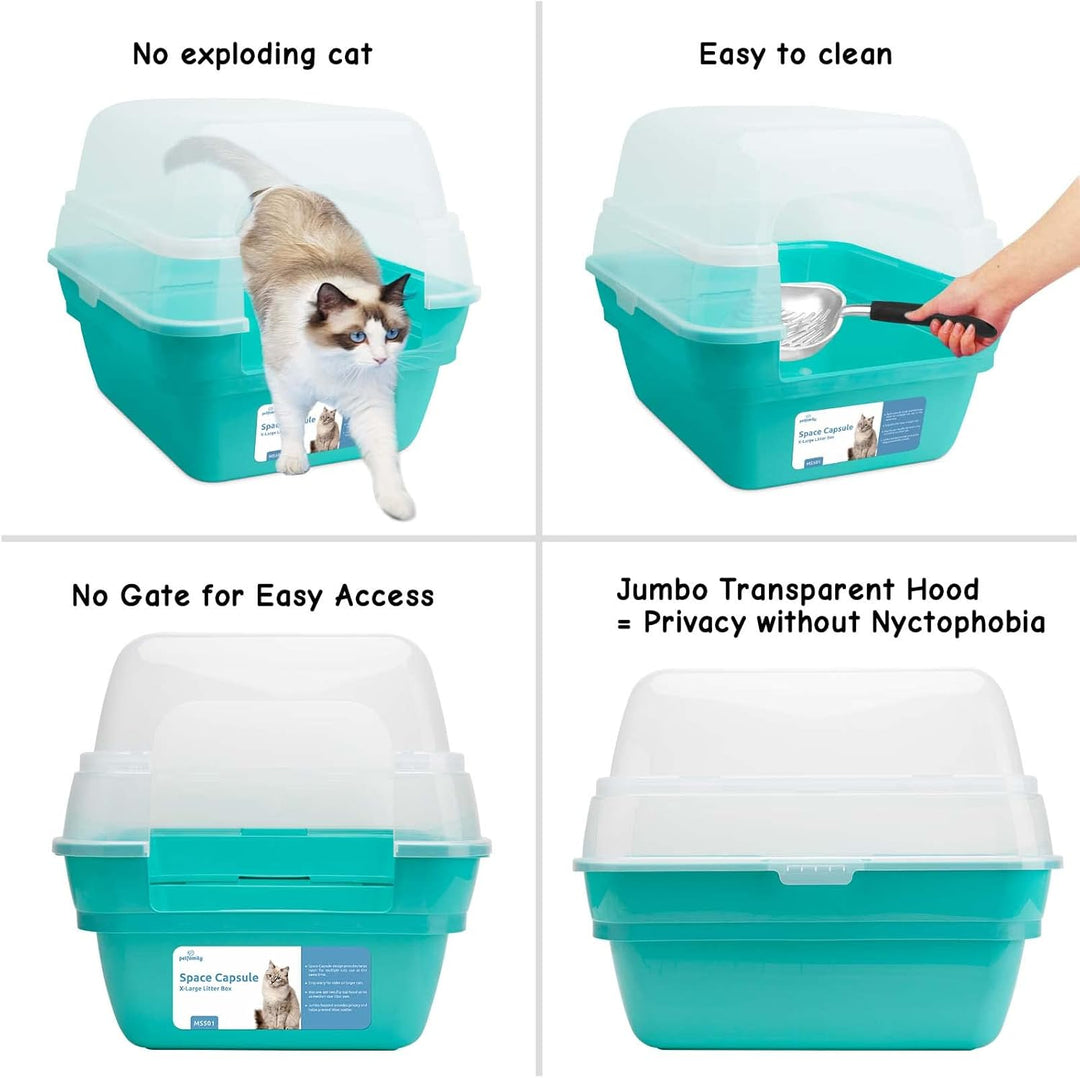 3in1 katzenklo mit Deckel gross katzentoilette, Jumbo Hooded Katzentoilette XXL Katzen klo mit Haube