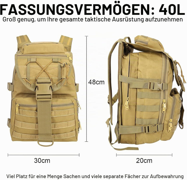 SHANNA Militärrucksack 35L/50L Armee Rucksack Molle, Hohe Kapazität Trekkingrucksack Wanderrucksäcke