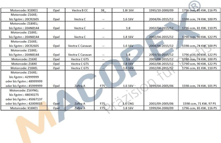 macopex 1000107 AGR Ventil