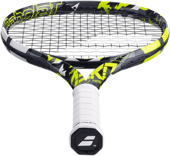 Babolat Pure Aero Team Tennis Racquet (7th Gen) - Strung with 16g White Babolat Syn Gut at Mid-Range