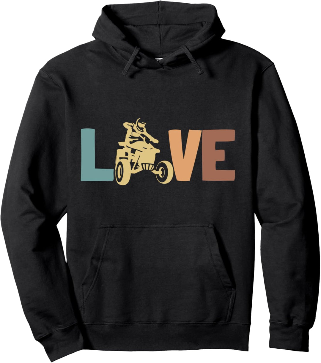 Liebe ATV Quad Vintage Offroad Spass Lustiger Text Pullover Hoodie