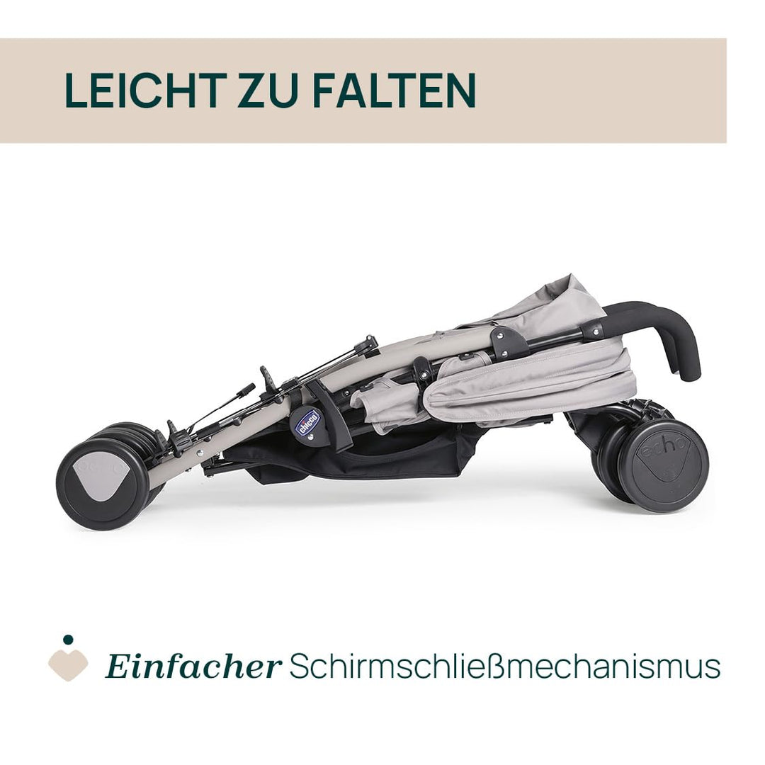 Chicco Echo Light Kinderwagen, Buggy von 0 Monaten bis 22 kg, verstellbare Rückenlehne, geräumiger S