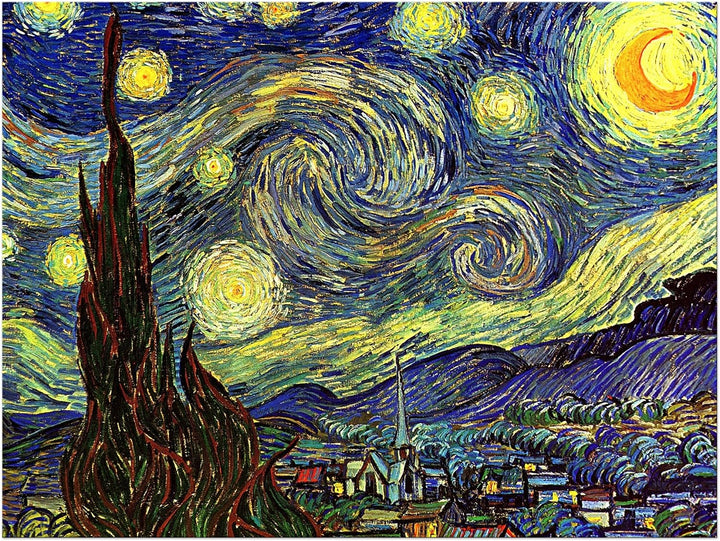 Bilderdepot24 Bild auf Leinwand | Vincent van Gogh - Sternennacht in 60x50 cm als Wandbild | Wand-de