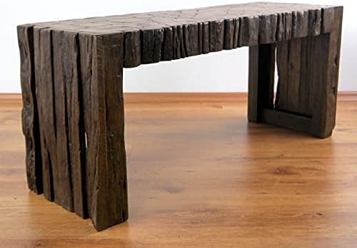 livasia Sitzbank Teakholzbank Holzbank, Beistelltisch (Handarbeit) (90x31cm), 90x31cm