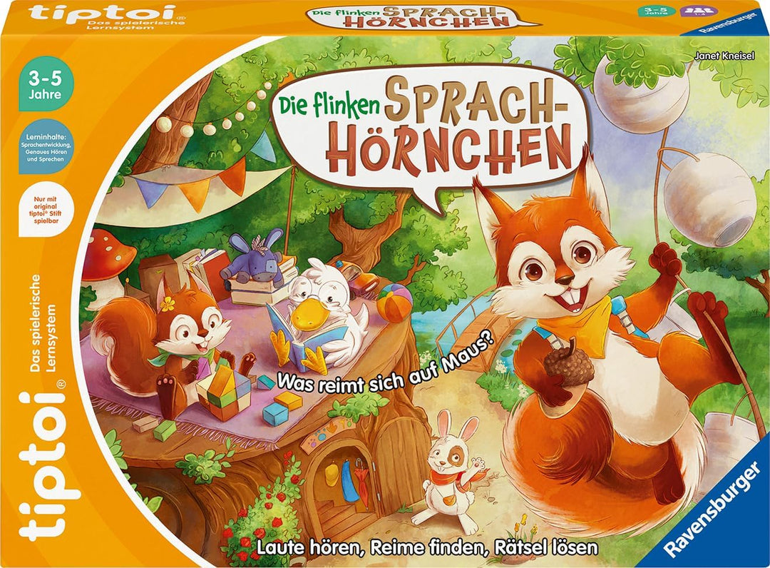 Ravensburger 00203 tiptoi Spiel - Die flinken Sprach-Hörnchen - Lernspiel ab 3 Jahren, für 1-4 Spiel