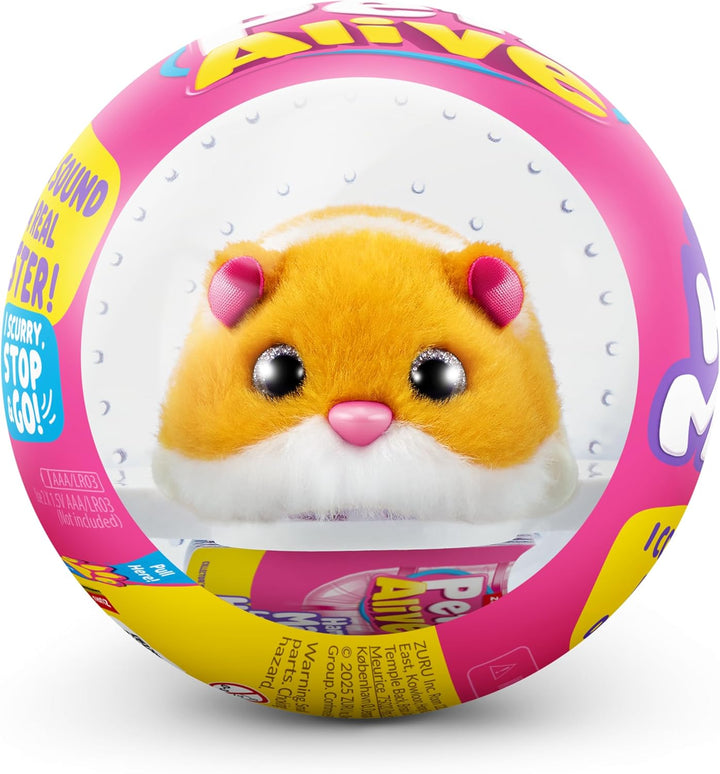 Pets Alive Hamster Mania von ZURU, Orange Hamster, Pet Nurture, Kuscheltier, Real Alive, 20+ Sounds