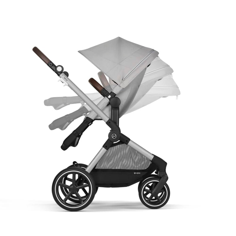 CYBEX Gold Kinderwagen EOS Lux 2-in-1, Reisesystem, Ab Geburt bis 22 kg (ca. 4 Jahre), Lava Grey Lux