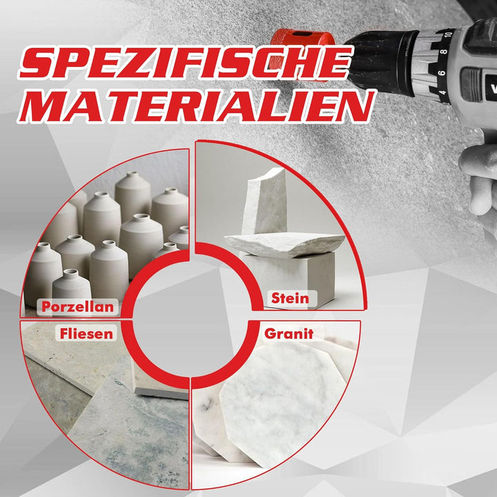 Goldblatt Diamantbohrer Fliesen Set 5 Stück mit 6/8/10/20 mm für präzises Bohren in Keramik Marmor G