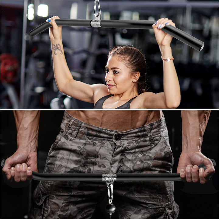 QWORK® 85 cm Latzugstange, Fitness-Latzugstange, für Trizepsdrücken und Krafttraining für den Oberkö