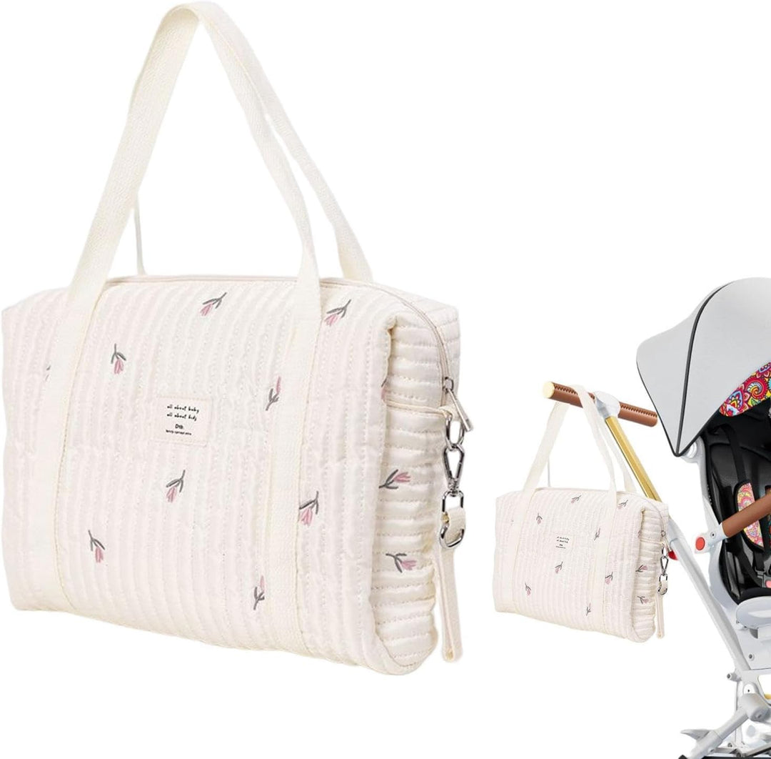 Wickeltasche für Babys, bestickt, Wickeltasche, grosse Kapazität, Baumwolle, grosse Kapazität, Baumw
