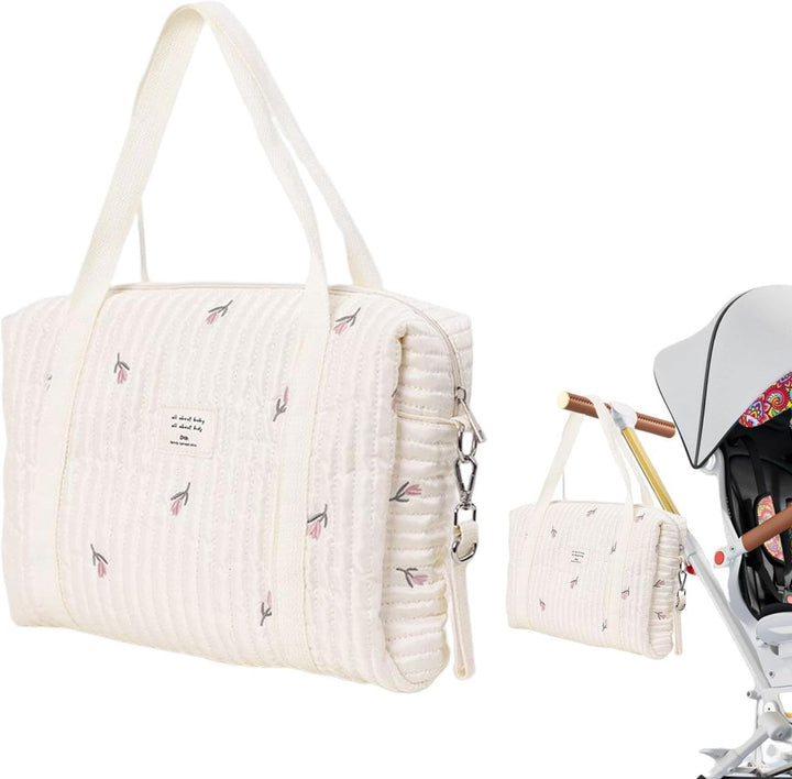 Wickeltasche für Babys, bestickt, Wickeltasche, grosse Kapazität, Baumwolle, grosse Kapazität, Baumw