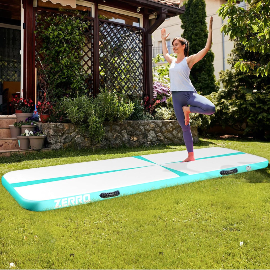 CCLIFE Tumbling Airtrack Turnmatte Rolle Air Roll 1/3/4/5m Aufblasbar Gymnastik klappbar mit Elektri