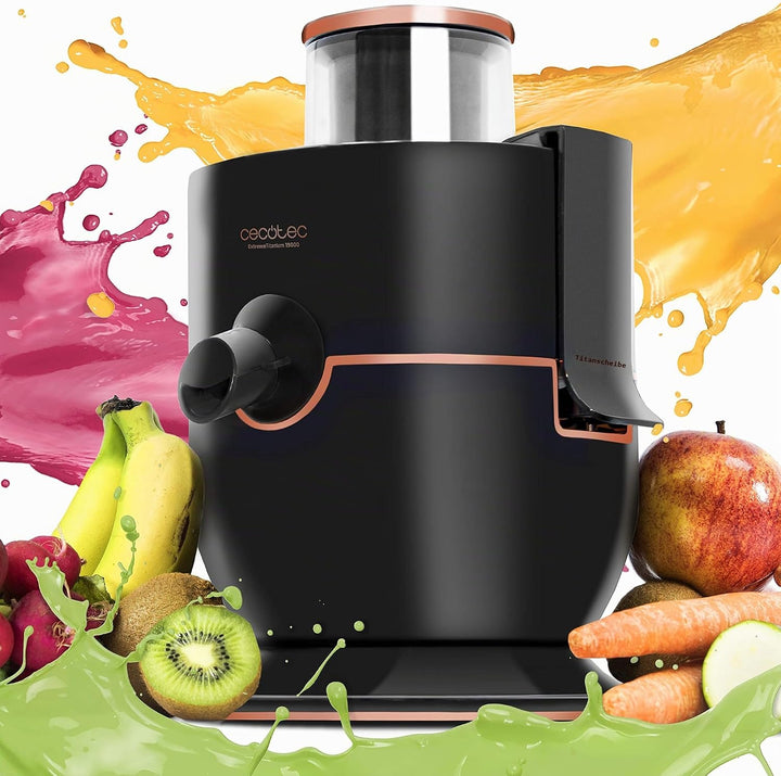 Cecotec Entsafter für Obst und Gemüse ExtremeTitanium 19000. 1000 W, 19000 U/min Geschwindigkeit, Ti