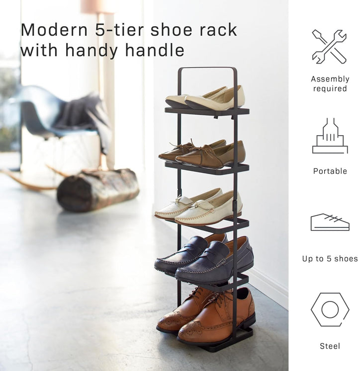 Shoe rack small - Tower - black Schwarz Single, Schwarz Single