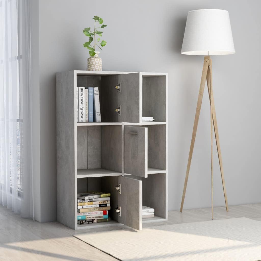 WIFESE 60x29,5x90 cm Lagerschrank Bücherregal Sideboard mit 6 Fächern Lagerregal Regale Holzregal Bo