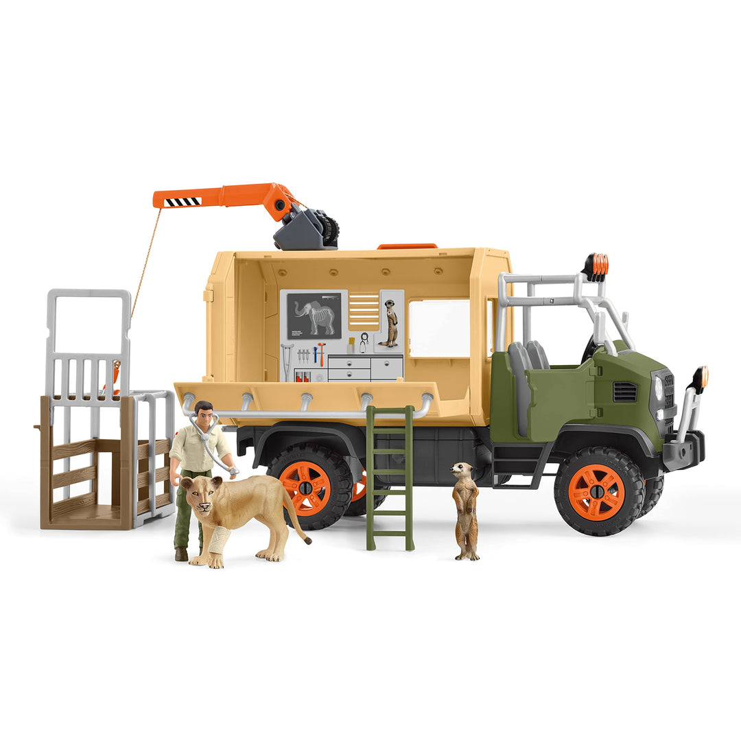 SCHLEICH 42475 Grosser Truck Tierrettung, für Kinder ab 3 Jahren, Wild Life - Spielset Standardverpa