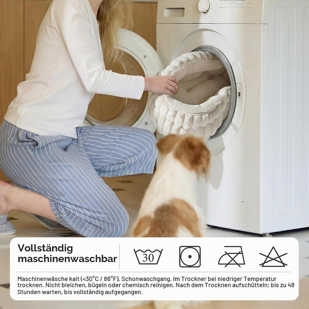 BEDSURE Flauschiges rundes Hundebett klein - 66 x 66 cm rundes Hundebett, waschbares grosses Katzenb