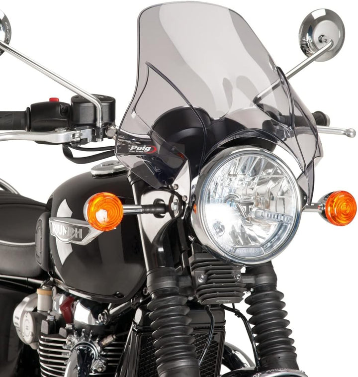 Windschild Puig Plus kompatibel für Triumph Thruxton 1200 / R rauchgrau